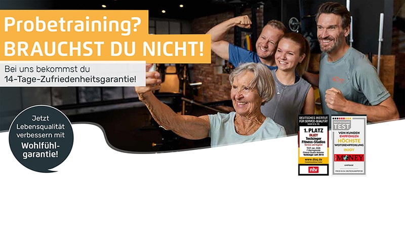 14-Tage-Zufriedenheitsgarantie des INJOY Engen